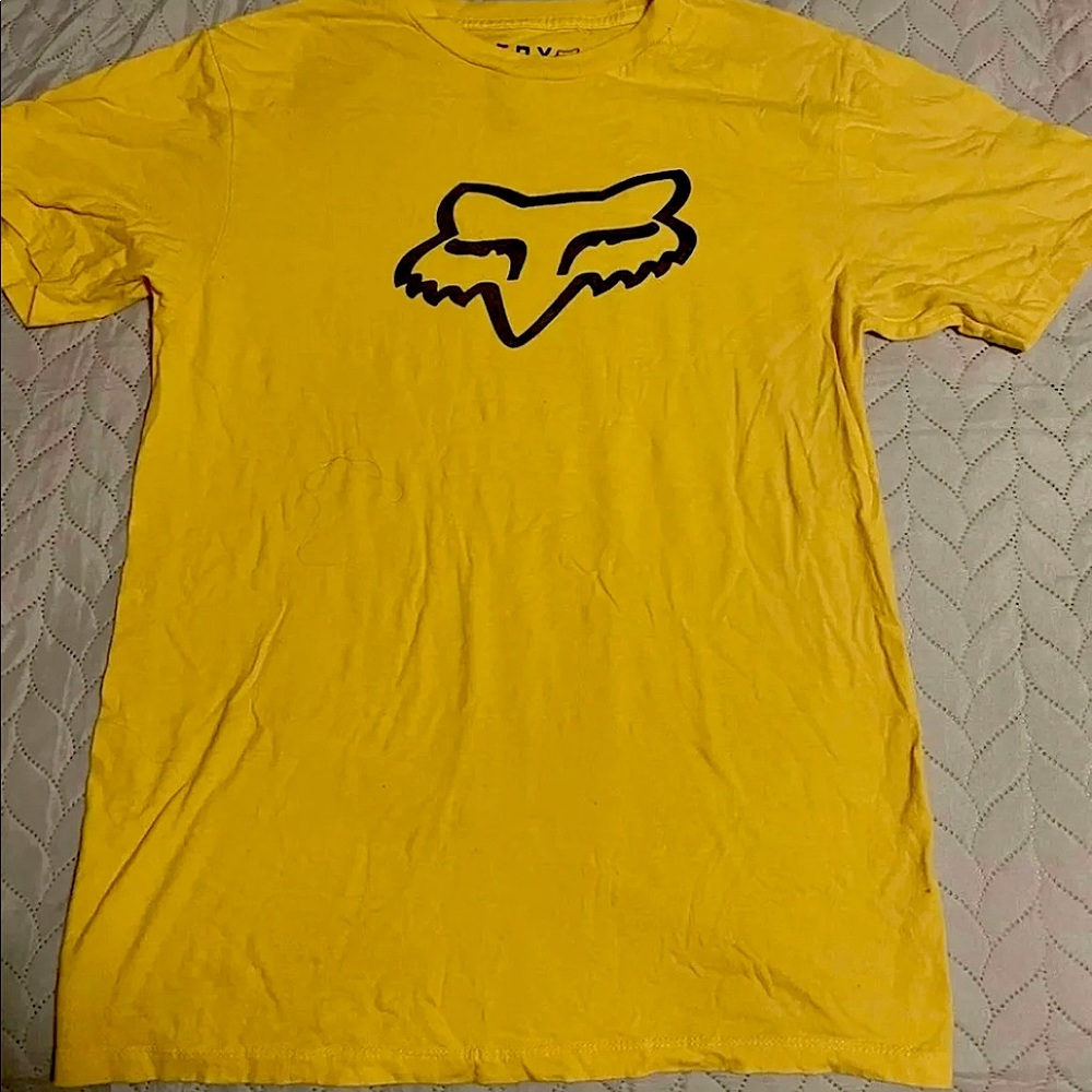 Fox Racing Yellow T Shirt Size Small